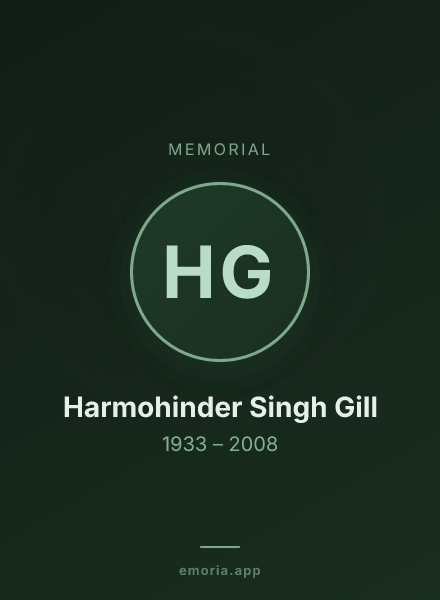 Memorial portrait of Harmohinder Singh Gill