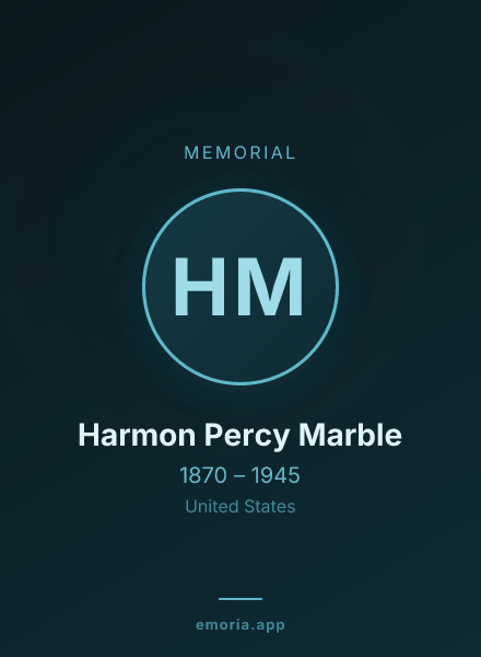 Memorial portrait of Harmon Percy Marble