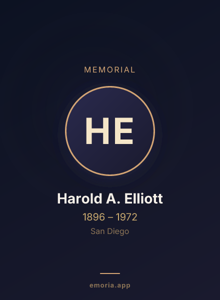 Memorial portrait of Harold A. Elliott