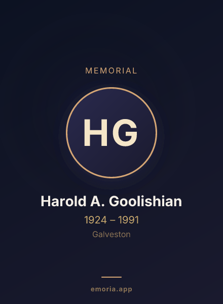 Memorial portrait of Harold A. Goolishian