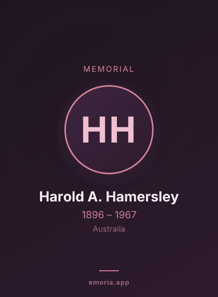 Memorial portrait of Harold A. Hamersley