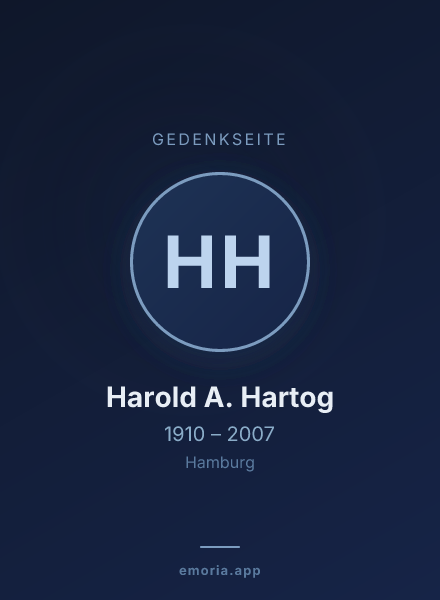 Gedenkportrait von Harold A. Hartog