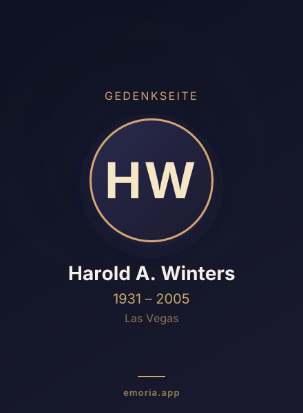 Gedenkportrait von Harold A. Winters