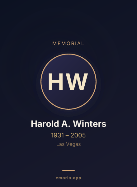 Memorial portrait of Harold A. Winters