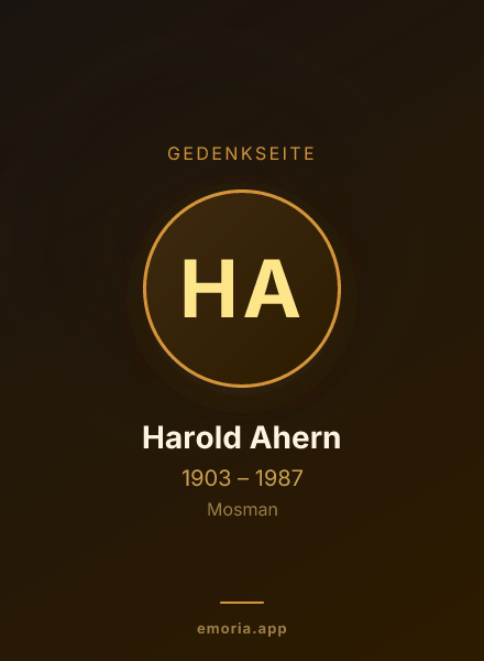 Gedenkportrait von Harold Ahern