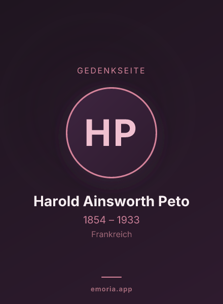 Gedenkportrait von Harold Ainsworth Peto
