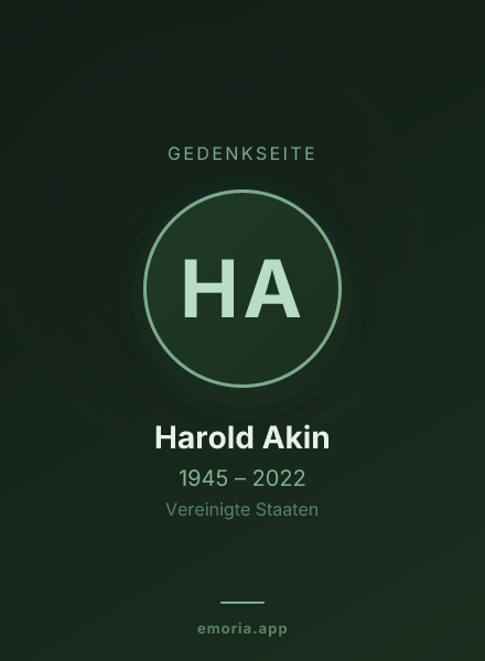 Gedenkportrait von Harold Akin
