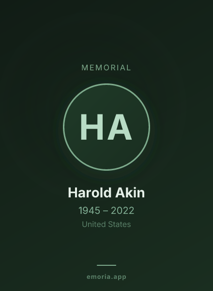 Memorial portrait of Harold Akin