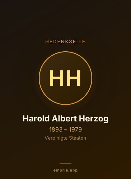 Gedenkportrait von Harold Albert Herzog