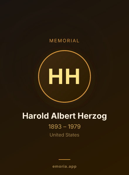 Memorial portrait of Harold Albert Herzog