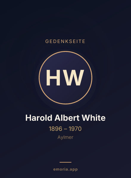 Gedenkportrait von Harold Albert White