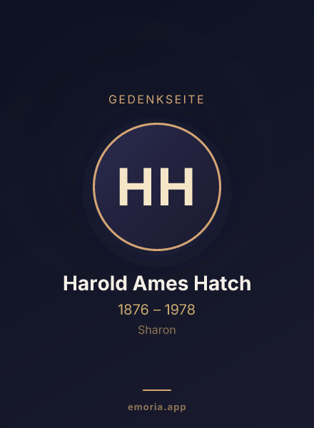 Gedenkportrait von Harold Ames Hatch