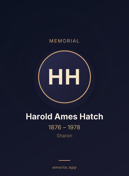 Memorial portrait of Harold Ames Hatch