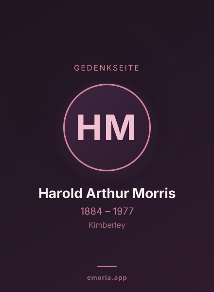 Gedenkportrait von Harold Arthur Morris