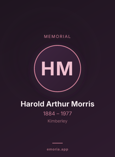 Memorial portrait of Harold Arthur Morris