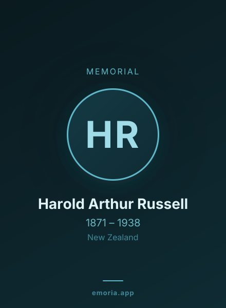 Memorial portrait of Harold Arthur Russell