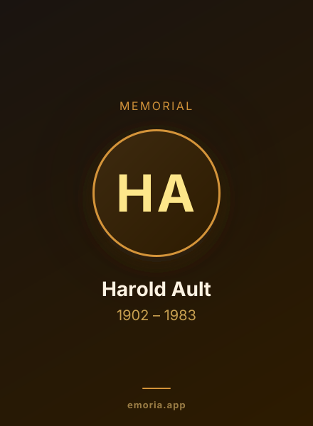 Memorial portrait of Harold Ault