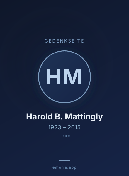 Gedenkportrait von Harold B. Mattingly