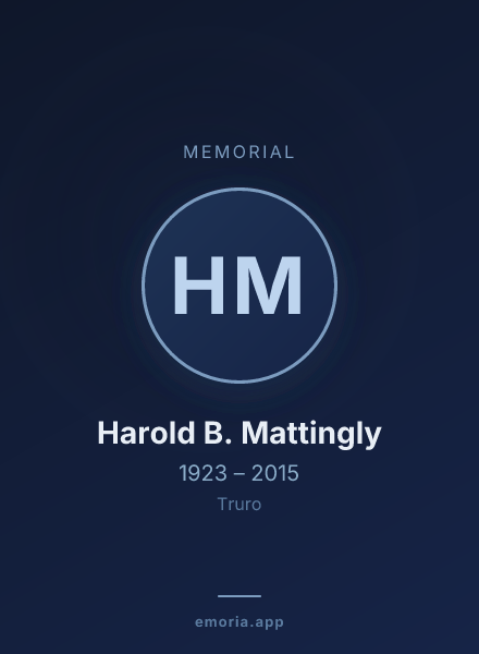 Memorial portrait of Harold B. Mattingly