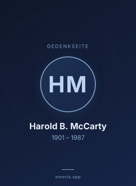 Gedenkportrait von Harold B. McCarty