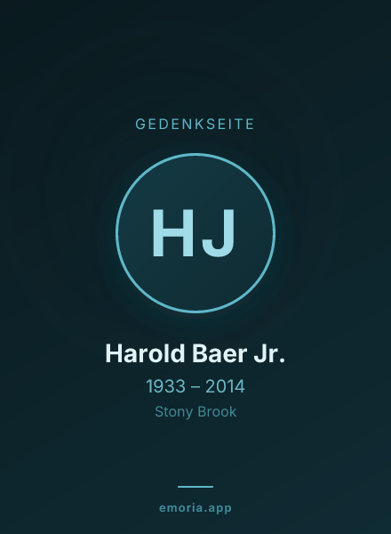 Gedenkportrait von Harold Baer Jr.