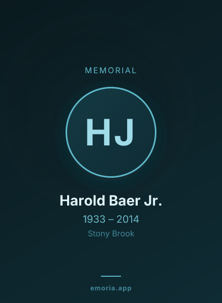 Memorial portrait of Harold Baer Jr.