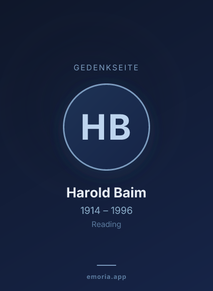 Gedenkportrait von Harold Baim