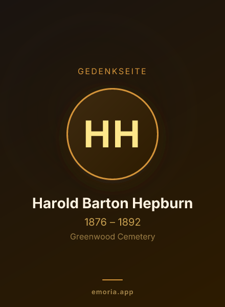 Gedenkportrait von Harold Barton Hepburn
