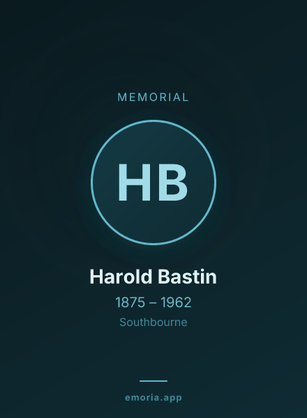 Memorial portrait of Harold Bastin