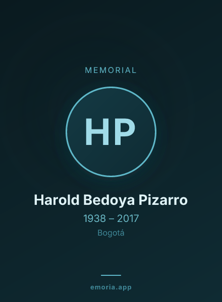 Memorial portrait of Harold Bedoya Pizarro