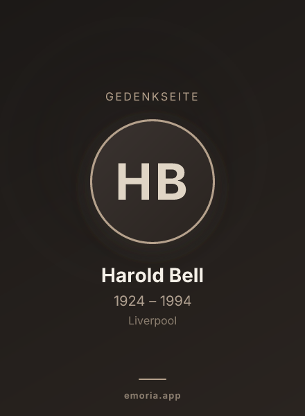 Gedenkportrait von Harold Bell