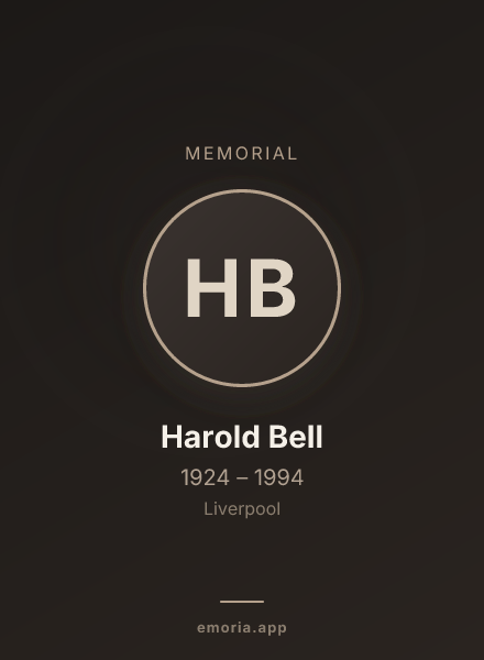 Memorial portrait of Harold Bell