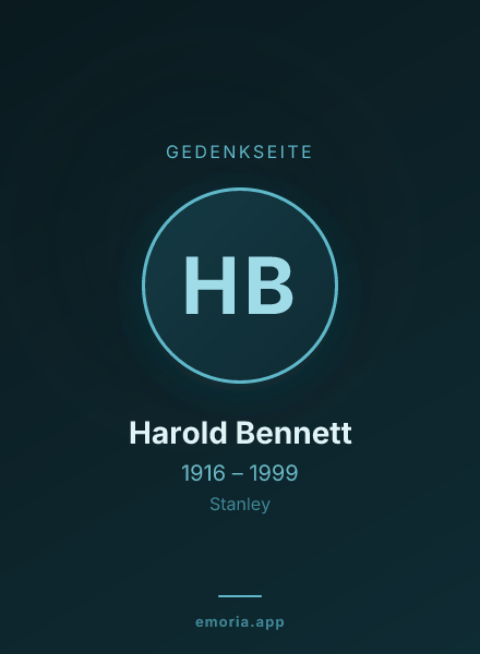 Gedenkportrait von Harold Bennett