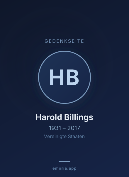 Gedenkportrait von Harold Billings