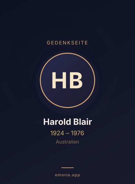 Gedenkportrait von Harold Blair