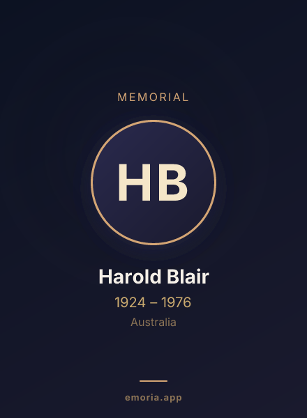 Memorial portrait of Harold Blair