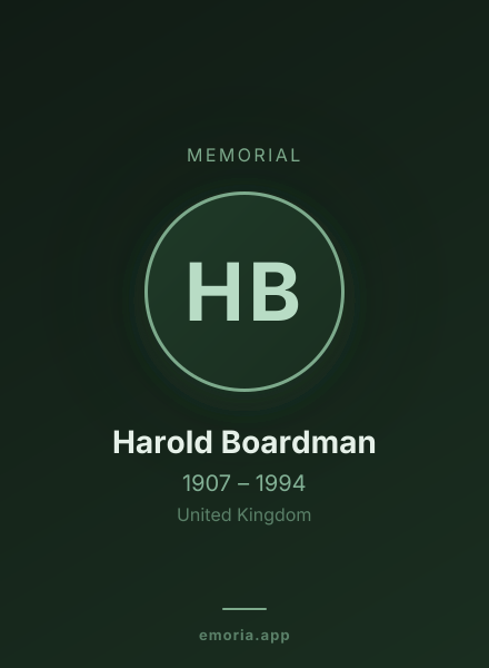 Memorial portrait of Harold Boardman