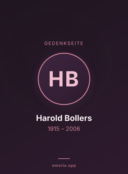 Gedenkportrait von Harold Bollers