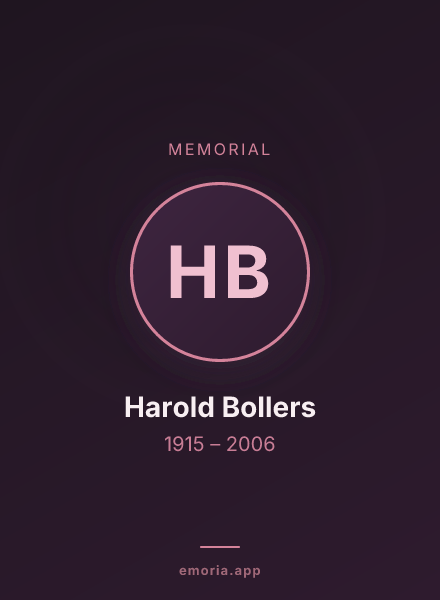 Memorial portrait of Harold Bollers