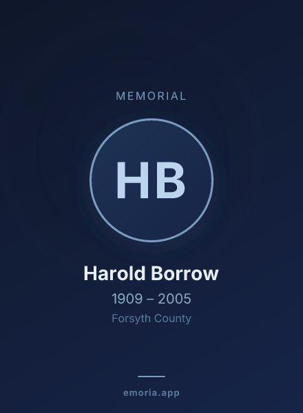 Memorial portrait of Harold Borrow