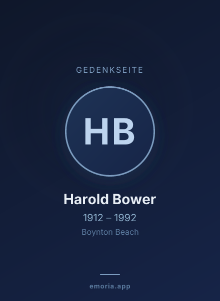 Gedenkportrait von Harold Bower