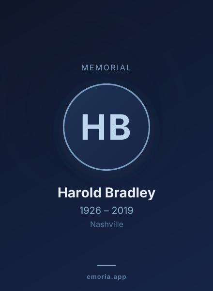 Memorial portrait of Harold Bradley