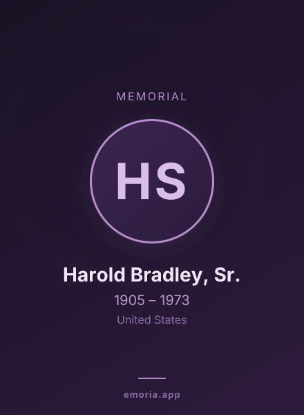 Memorial portrait of Harold Bradley, Sr.