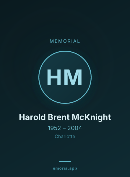 Memorial portrait of Harold Brent McKnight