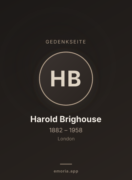 Gedenkportrait von Harold Brighouse