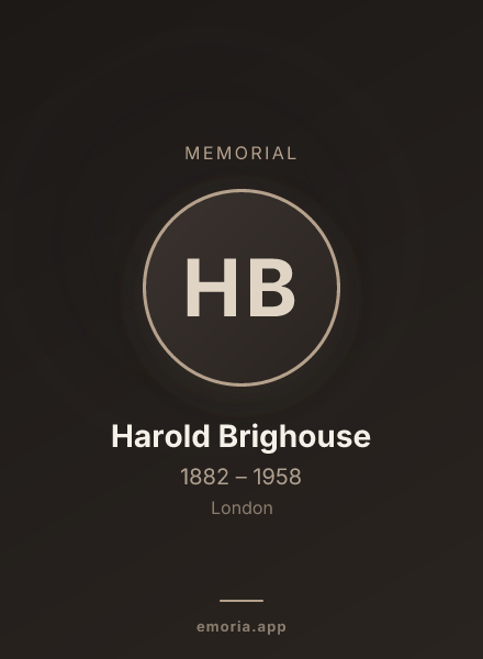 Memorial portrait of Harold Brighouse
