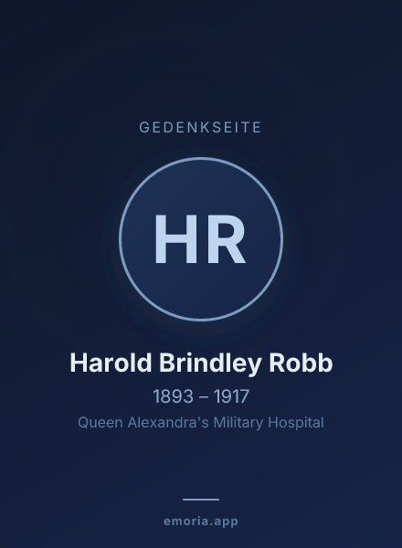 Gedenkportrait von Harold Brindley Robb