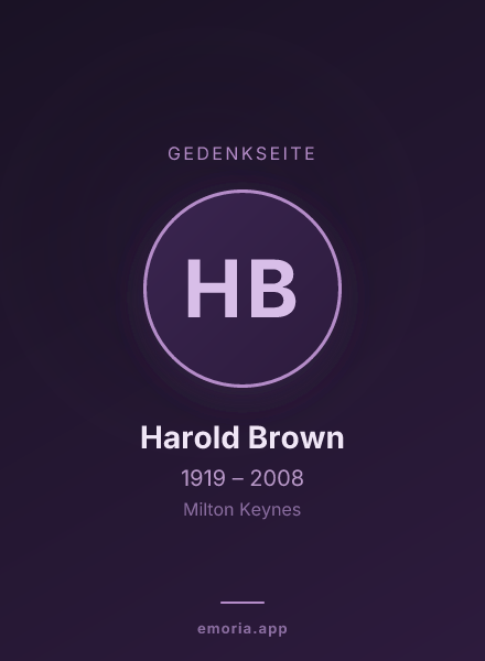 Gedenkportrait von Harold Brown