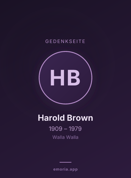 Gedenkportrait von Harold Brown