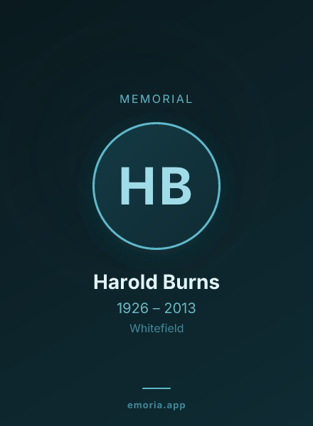 Memorial portrait of Harold Burns